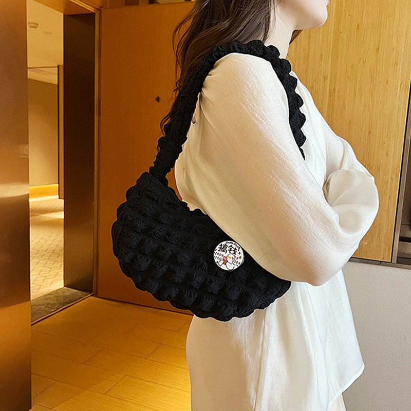 Soft Cloud Bubbles Handbags For Woman Girls Pleated Cloud Underarm Bag Pouch Bag Casual Shoulder Bag Women Cute Purse