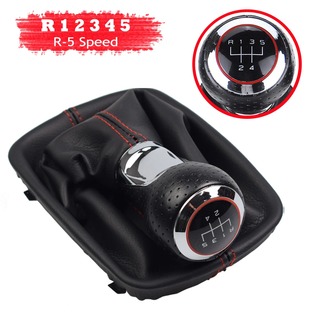 A3 For A4 AUDI A6 C5 4B A8 D2 4D 5 6 Speed Car Leather Boot Gear Shift Knob Shifter Head Lever Cover Accessories smile