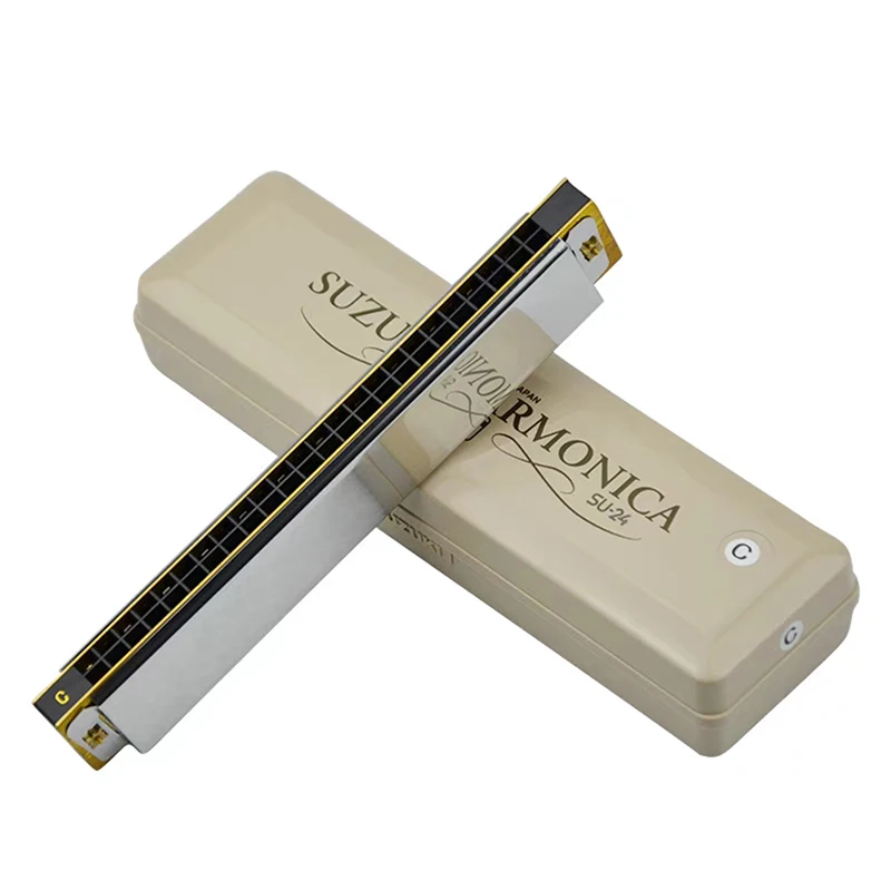 Suzuki-tremolo harmonica with two timer, traditional harmonica with dual notes, brass reeds, quality Japan musical instruments