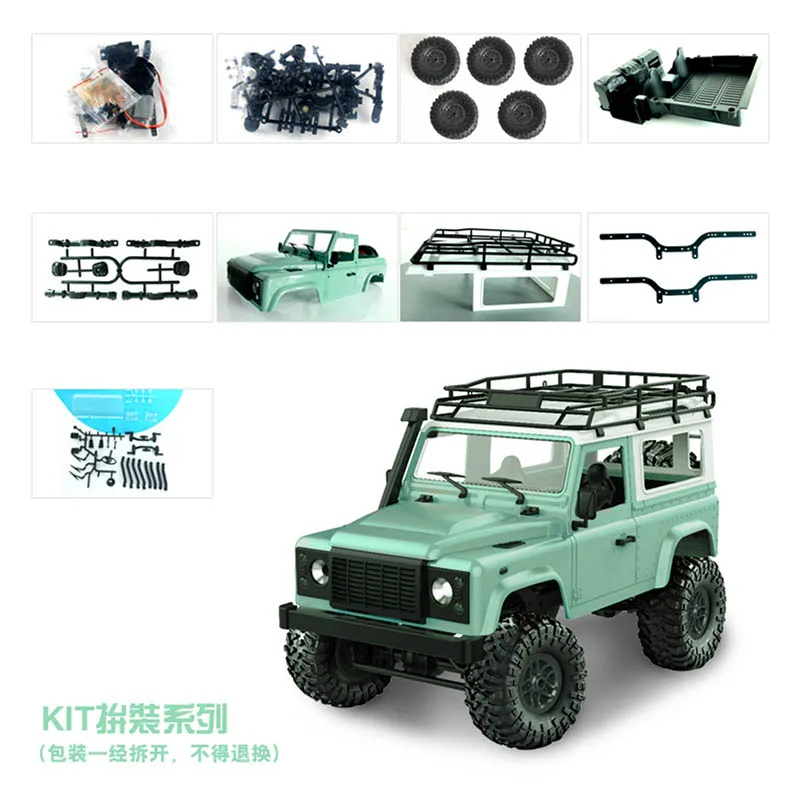 RC Car MN90 1:12 Scale RC Crawler Car 2.4G 4WD Remote Control Truck Toys Unassembled Kit Children Kids Gift D90