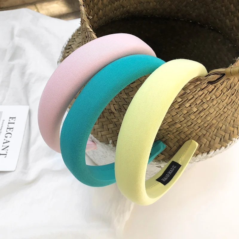 Sponge AISHG Hair ddmysmile Thick Band Girl Candy-Colored Headband For Women Hair Accessories Korean Wide-Brimmed Essential Headband Smile