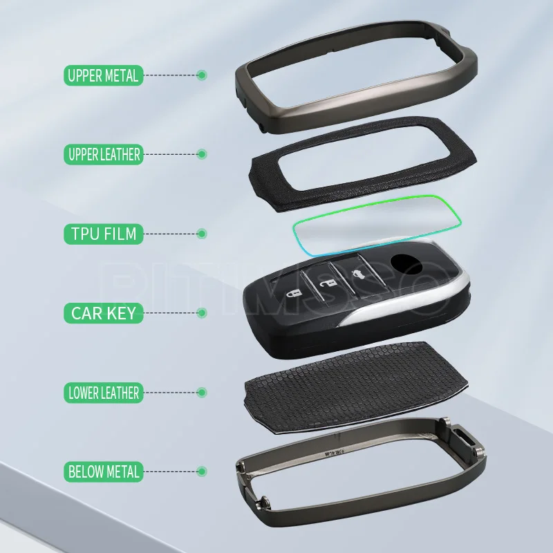 Alloy Car Zinc +Tpu Key Case Cover Shell For Toyota 86 Alphard VELLFIRE PREVIA Rav4 Hilux Fortuner Land Cruiser Innova ddmysmile Camry Smile +