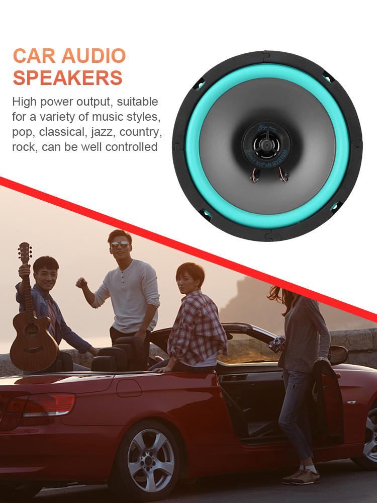 4/5/6 Inch Car Audio Music Stereo Sensitivity 92dB HiFi Coaxial Subwoofer 12V Full Range Speaker Damp-proof Car Subwoofer Stereo