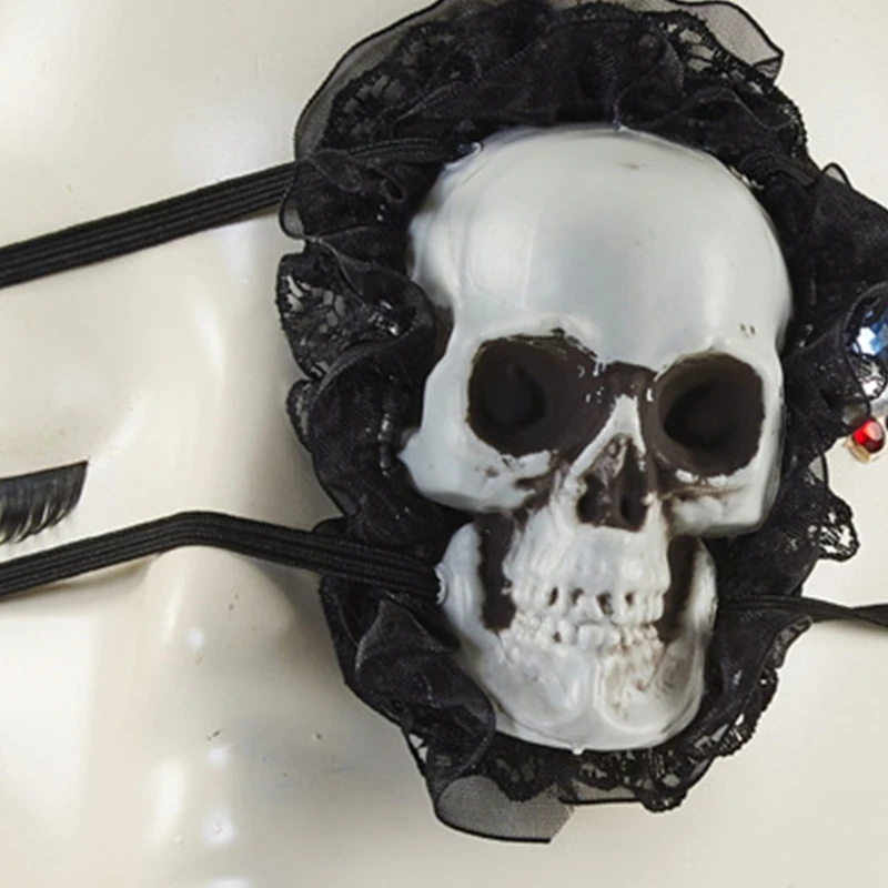 Eye-Patch Pirate Skull Punk Eyepatch Gothic Eyepatch Lace Eye Mask for Halloween Dropshipping smile