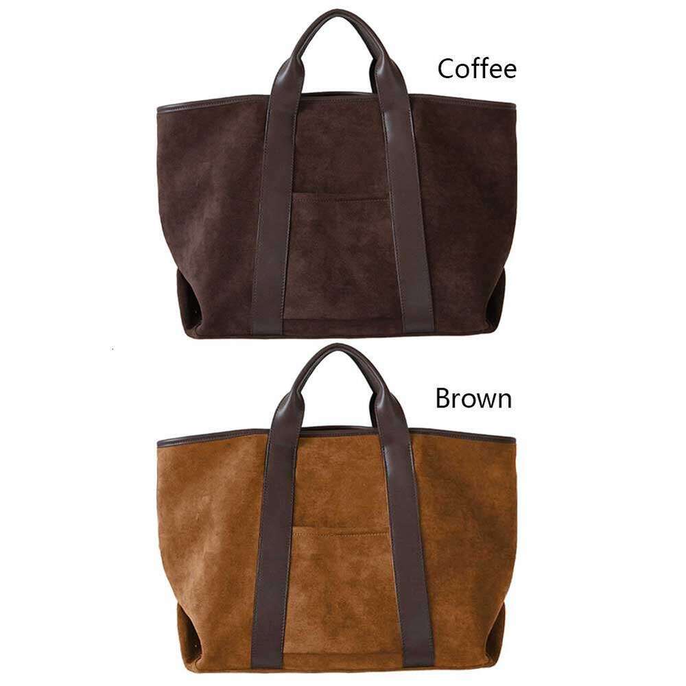 Shoulder for Women Large Capacity Winter Handbag Suede Vintage Satchel Simple Commute Shopping Bag