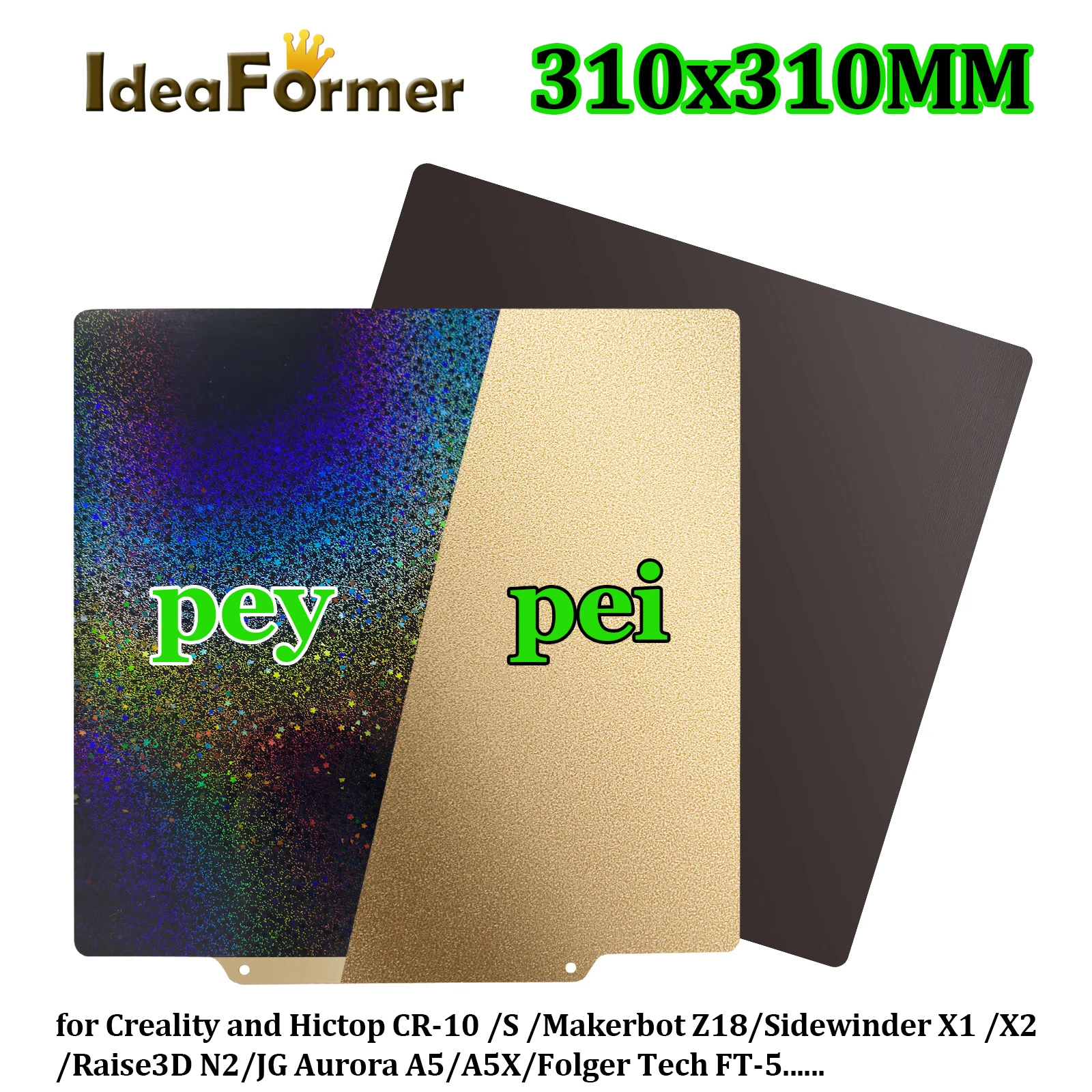 PEY 310x310mm Build Starry Plate Double Sided Spring Steel Sheet Magnetic PEI Sheet for CR10 Sidewinder x1 x2 Hotbed PEY Plate smile