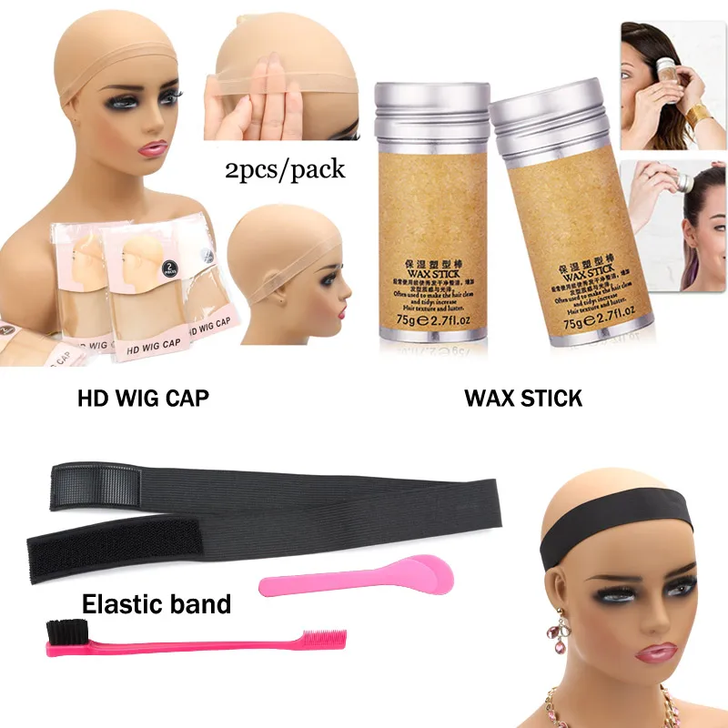 Flechazo Wig Kit 12Pcs Hair Mousse Lace Tinted Spray Lace Wig Glue Remover Hair Wax Stick Lace Melting Band For Lace Front Wigs