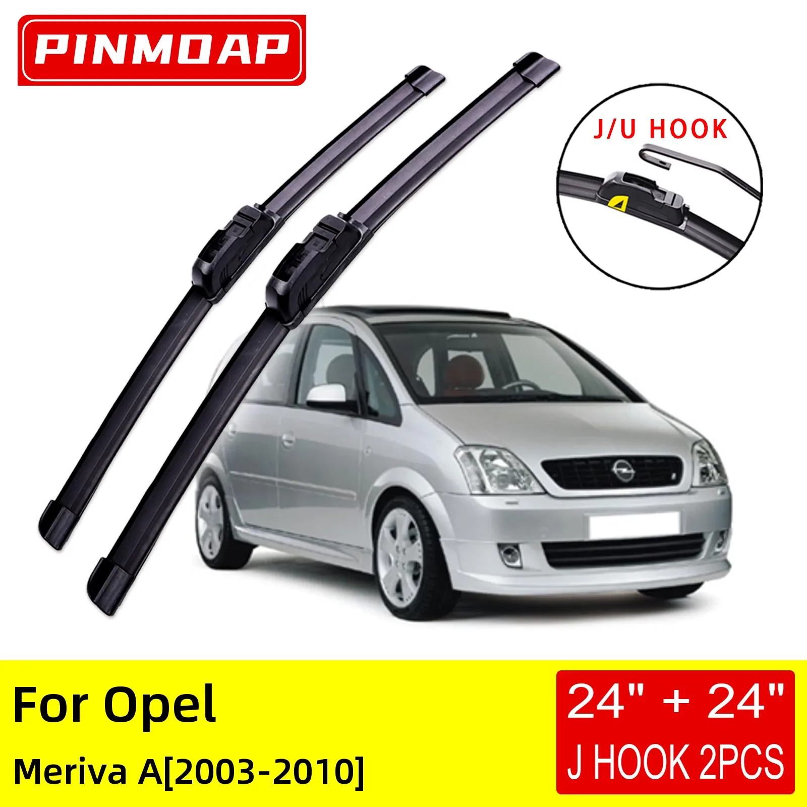 Opel For A Meriva 2003 2004 2005 2006 2007 2008 2009 2010 Front Wiper Blades Brushes Cutter Accessories U J Hook smile