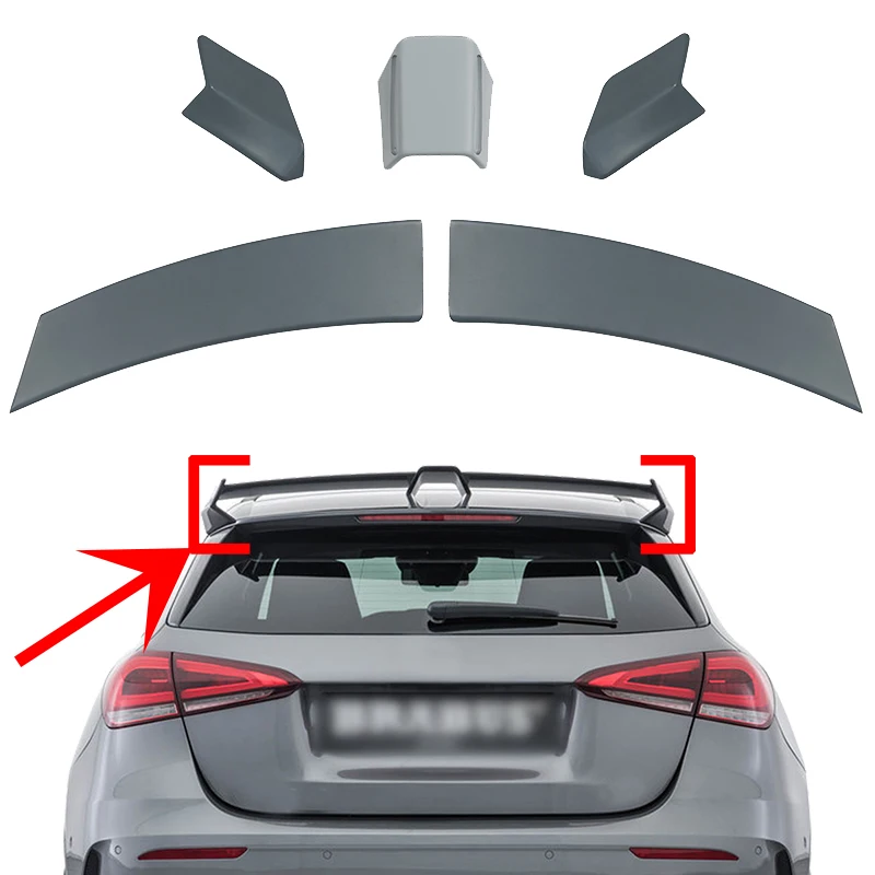 Glossy Black For Mercedes Benz W177 A Class A180 A200 A250 A260 A45 AMG 2020-2024 Rear Roof Trunk Lid Hatchback Spoiler Wing Lip