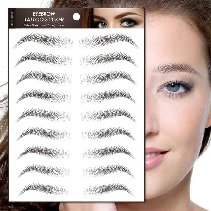Eyebrows Like 4D Hair Stickers Makeup Waterproof Eyebrow Tattoo Sticker Long Lasting Natural Fake ddmysmile Eyebrow Stickers Cosmetics Smile