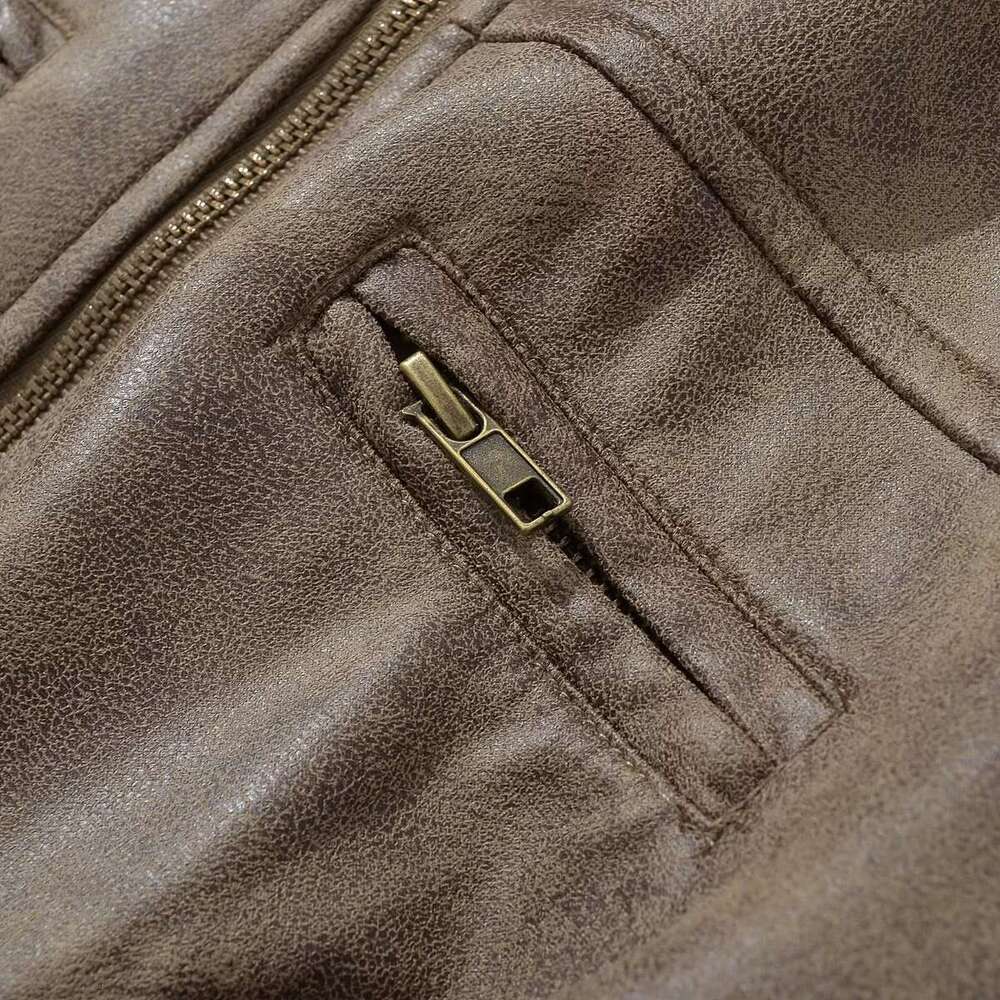 shanshi leather jacket women Autumn New Style Women's Pocket Making Used Motorcycle Jacket Leather Coat Women