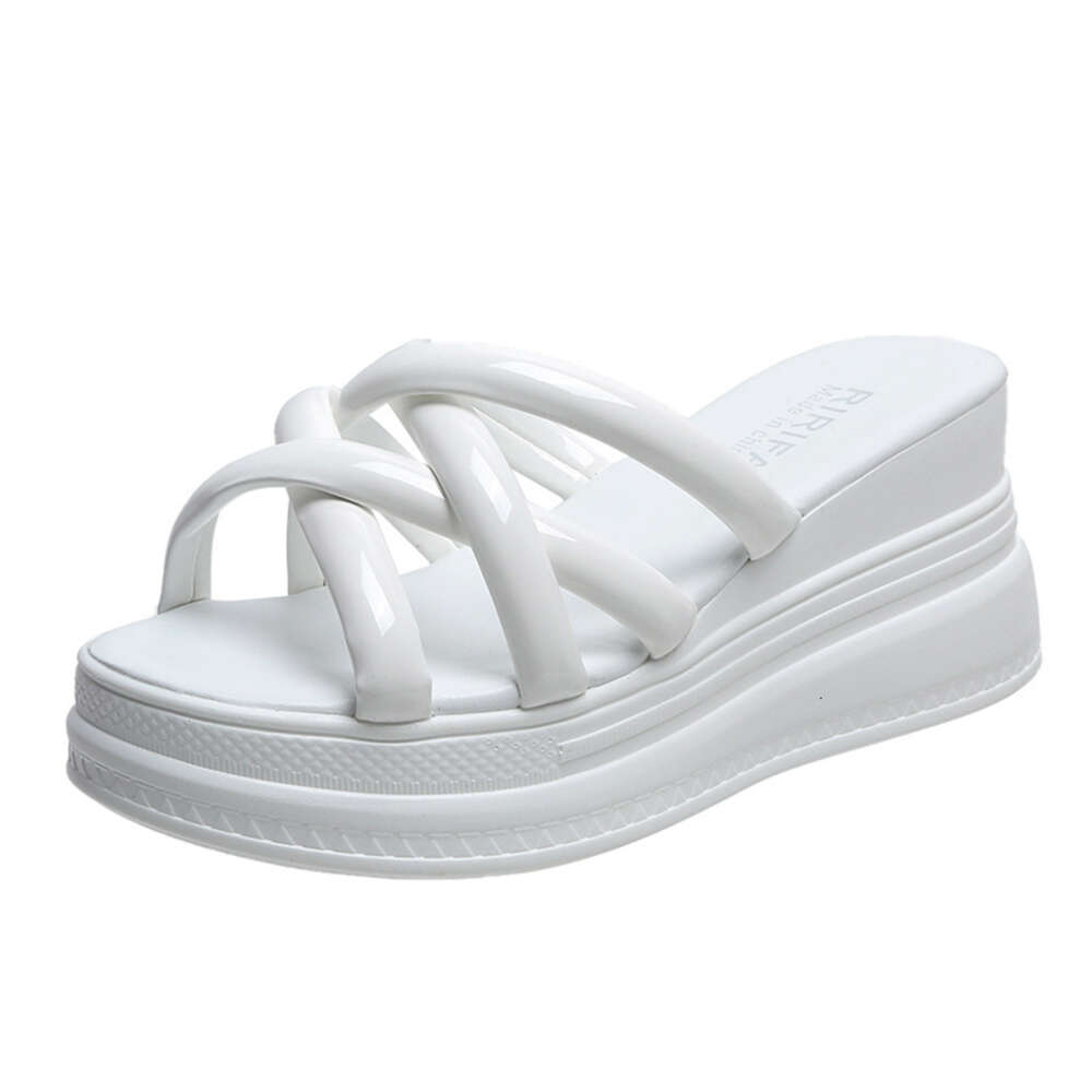 Great to Wear~poe for Women's 2024 Summer New Matsuke Bottom One Line Fish Mouth Student Street Shooting High Heel Slippers ddmythur