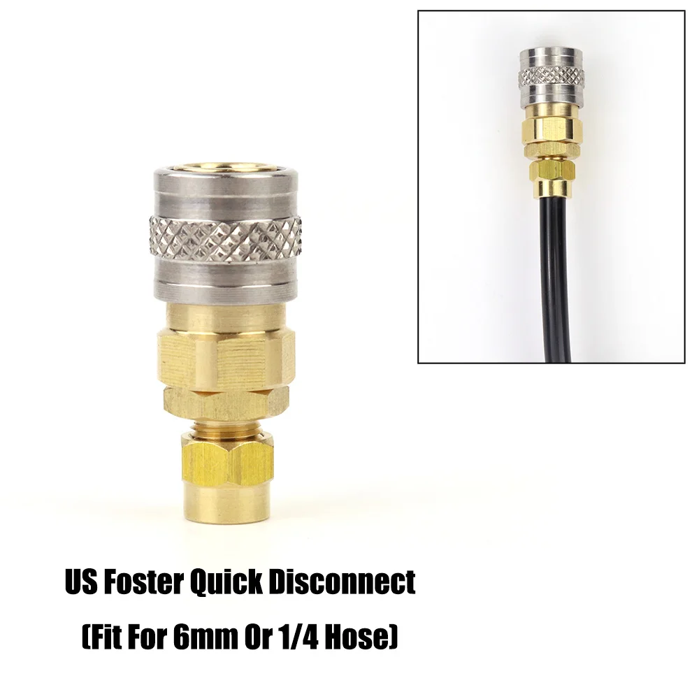 HPA (US Foster) 23-2 Male / 2302 Female Quick Disconnect QD Push-In Plug Fitting to 6MM - 6.35MM OD Hose
