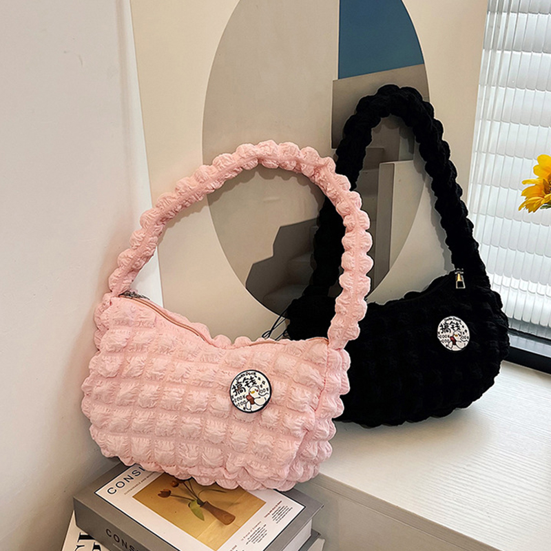 Soft Cloud Bubbles Handbags For Woman Girls Pleated Cloud Underarm Bag Pouch Bag Casual Shoulder Bag Women Cute Purse
