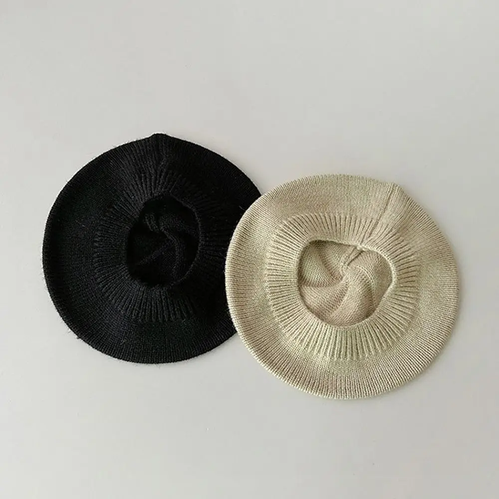 Knitted Hat Baby Beret Korean Warm Soft Kids Berets Autumn Winter Cute Painter Hat Boys Girls smile