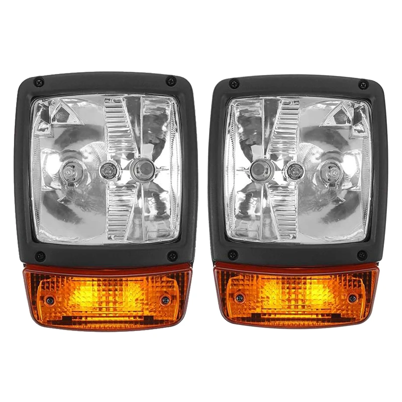 24V Excavator JCB Front LED Headlights Turn Signal Lamp Indicator Work Light for Tractor Telehandler Loader Forklift
