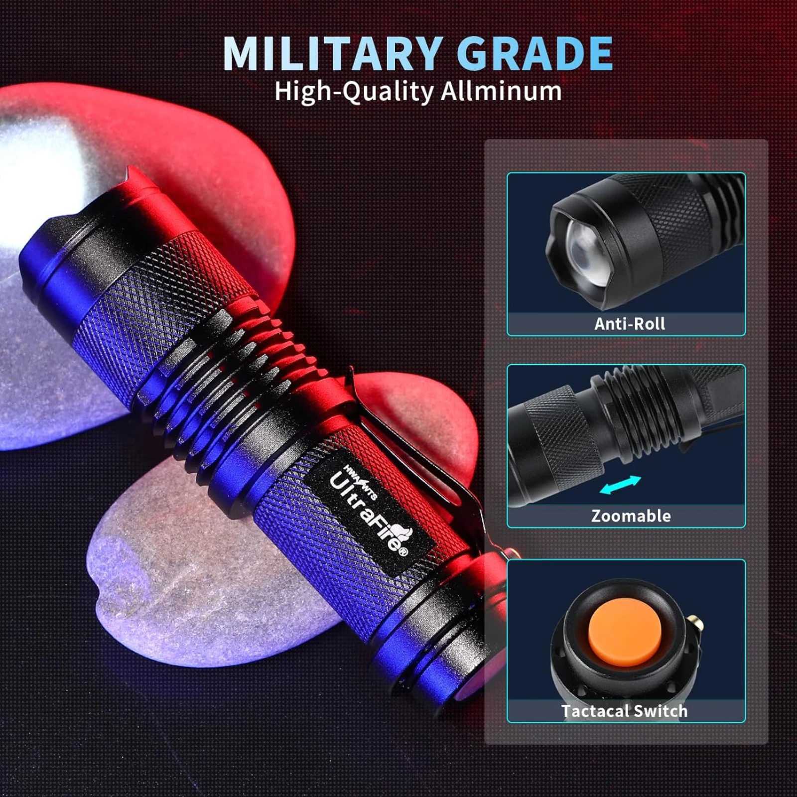 New Arrival TraFire SK68 EDC flashlight 1/3 Mode AA battery light Zoab 14500 flashlight kit mini flashlight charging light Z241109