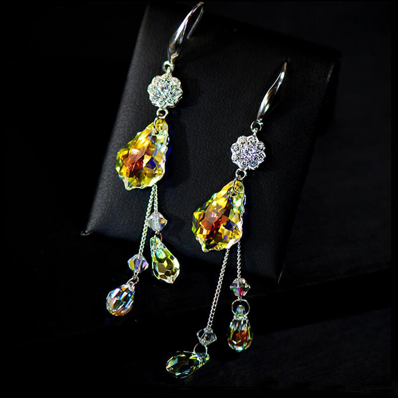 6090 22mm/28mm quality Best Baroque Pendant crystal leaf charms rhinestones beads for Earring necklace DIY jewelry accessories smile