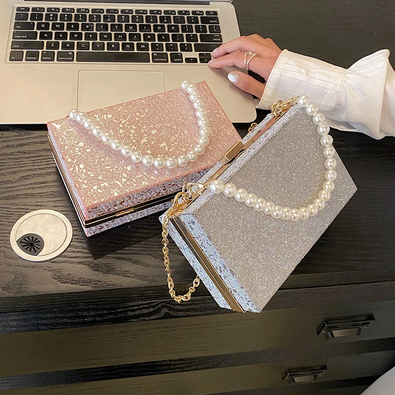 Bag Metal Women Clutch ddmysmile Brand Chain Crossbody Bag Designer Box Evening Bag Handbag High Quality Acrylic Shoulder Bag Purse Smile