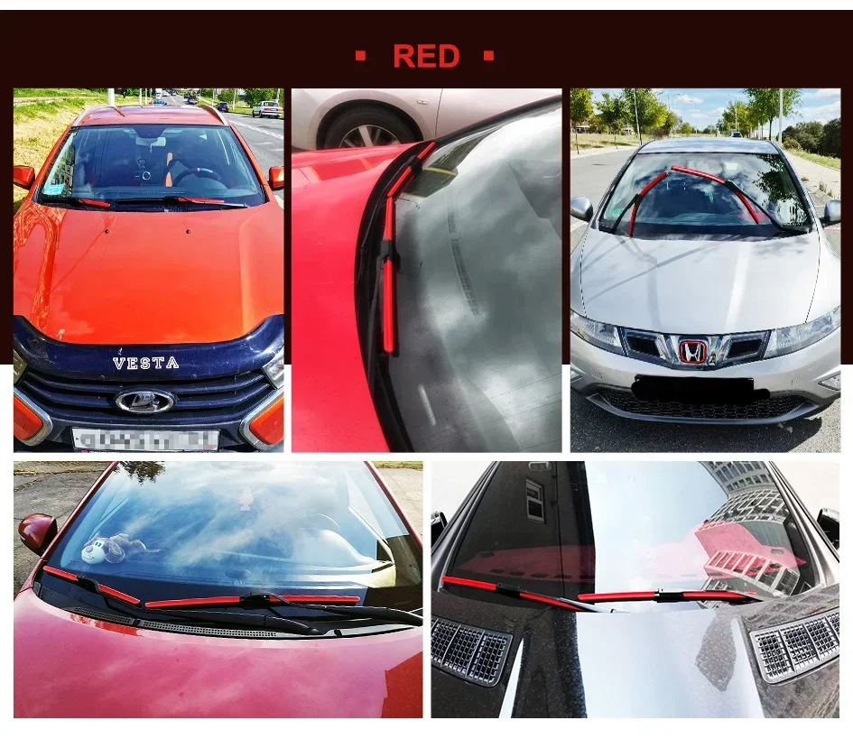 Colorful Blade LNJING Wiper 16" 19" 22" 24" Fits FIAT Buick BYD Cadillac Chevrolet Citroen Ford Jaguar Opel Peugeot Voo VW smile 1