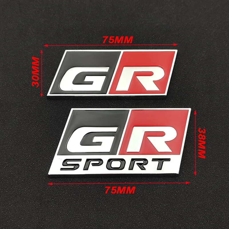 3d Metal Logo GR Emblem Car Trunk Front Grill Badge For Toyota Yaris CH R RAV4 Corolla Revo Hilux GR Sport Sticker Accessories