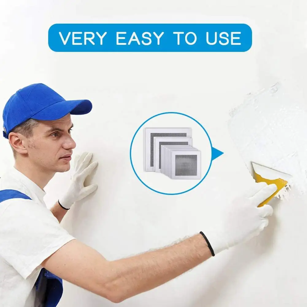 Repair Patch Wall 2Pcs/Set Self-adhesive Fine Mesh Aluminum Gaanized Steel Sheet Metal Dry Wall Repairing Patch Home Supplies smile