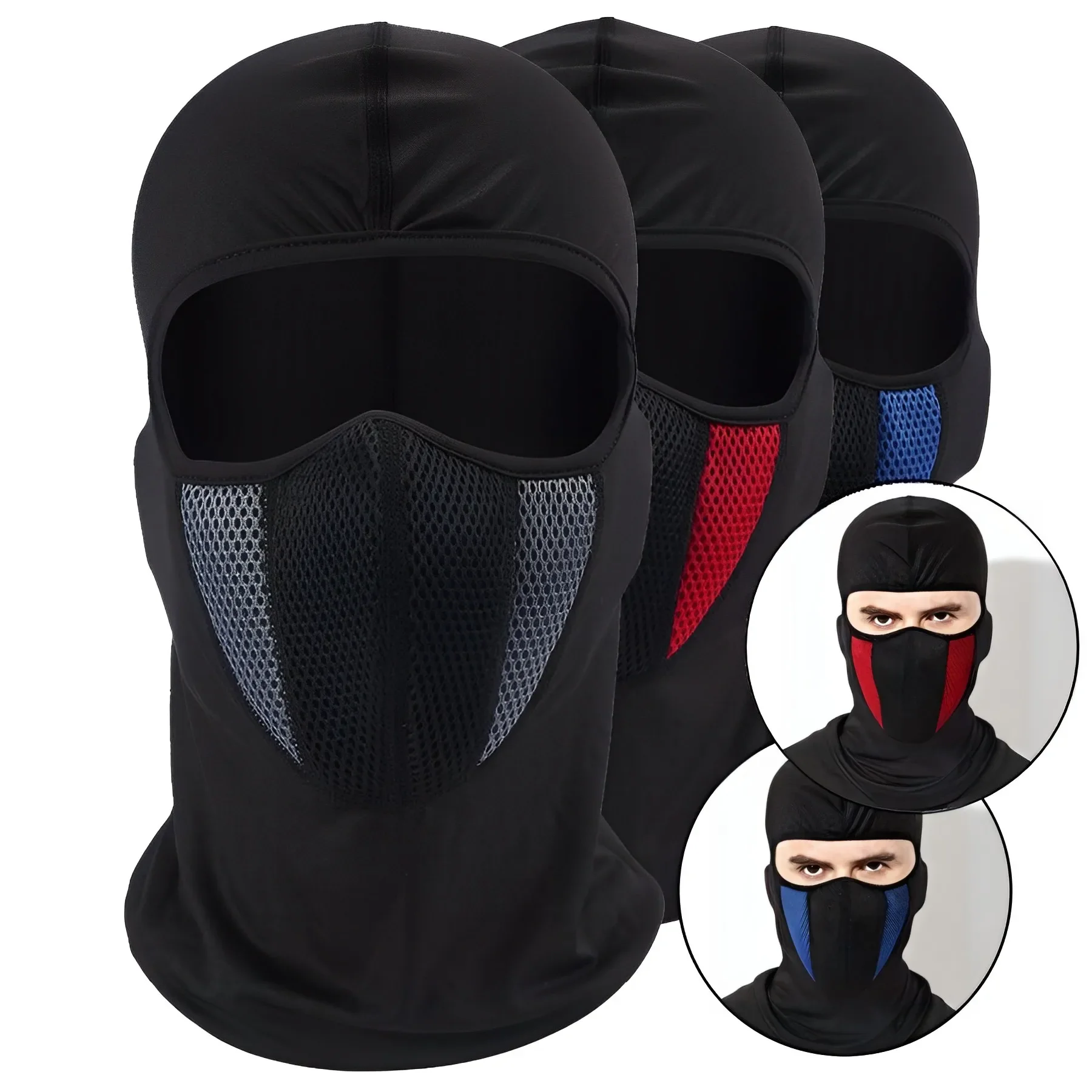 Full Breathable Balaclava Motorcycle ddmysmile Face Mask Motorbike Mask Motocross Helmet Hood Moto Riding Neck Face Hood Moto Accessories Smile