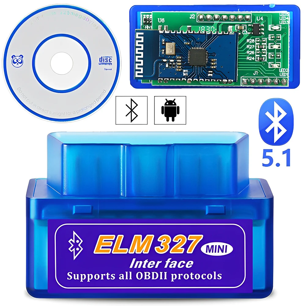 Super Mini Eml327 V2.1 OBD 2 Bluetooth Car Diagnostic-Tools For Android Scanner Code Support Smart Scan Tool ODB2 Scanner Tools