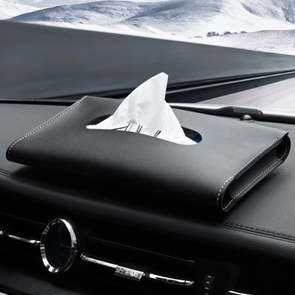Box Pu Leather Car Sun Visor Holder Tissue Interior Storage For Wet Tissue Box Klinera For Kleenex
