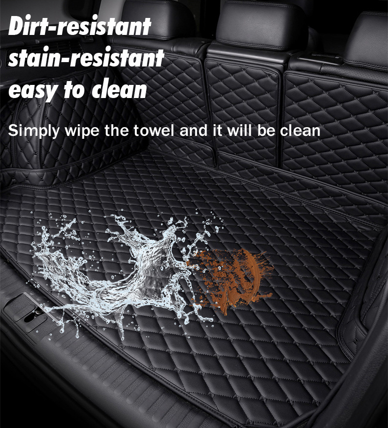 Auto Full Coverage Trunk Mat For BYD 5 /7-Seat Tang 2018 2019 Car Boot Cover Pad Cargo Liner Interior Protector Accessories af191