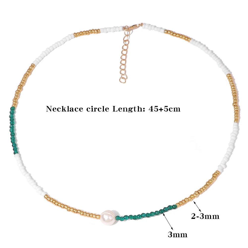 Stone Mini Natural Small Bead Necklace Evil Eye ddmysmile Freshwater Pearl Charm Necklace Reki Chain Necklace Choker Jewelry For Women Smile