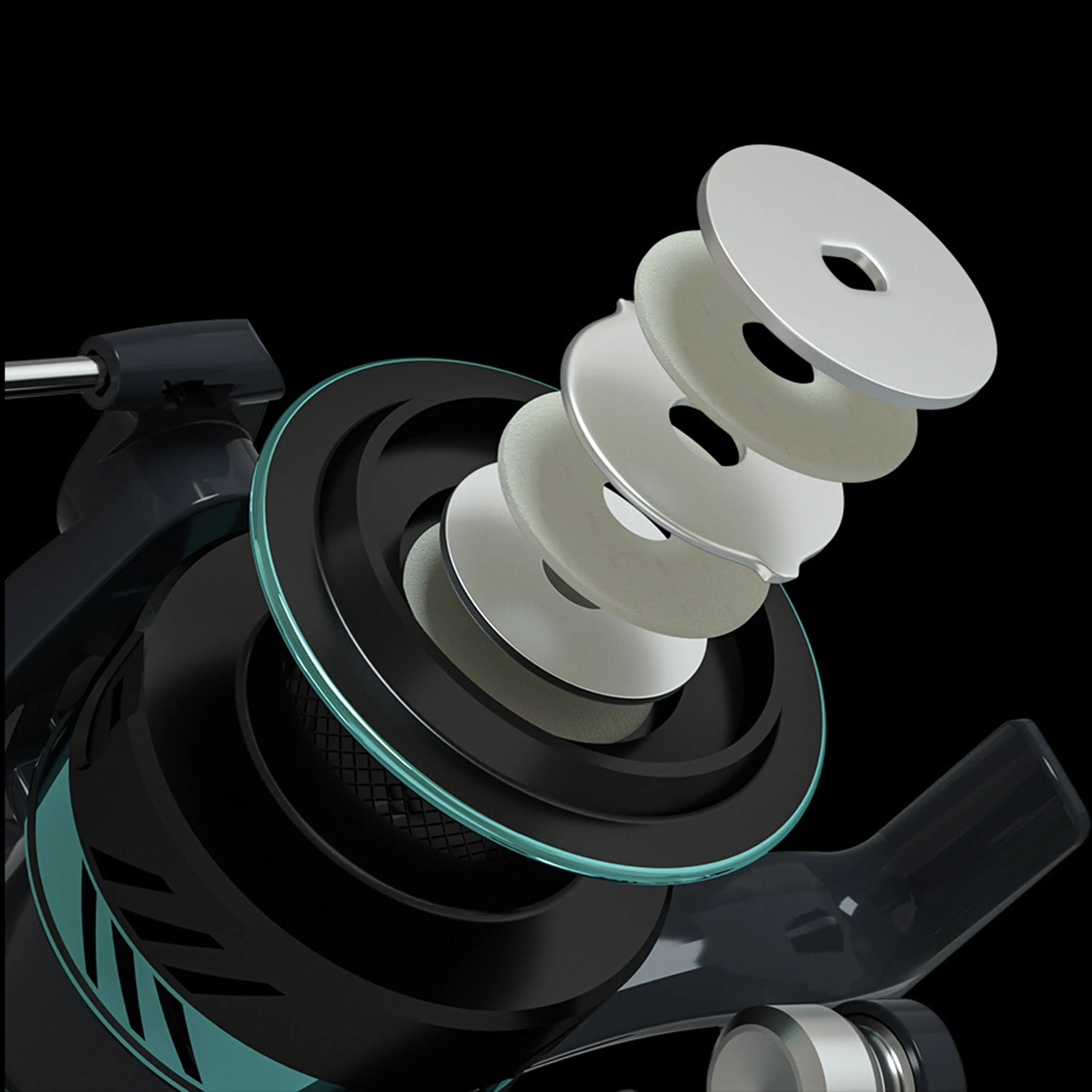 Metal Spinning Wheel All Black Fishing Wheel Road Sub ddmysmile Wheel Micro Material Fish Wheel Sea Pole Wheel Large Material Wheel DK Smile