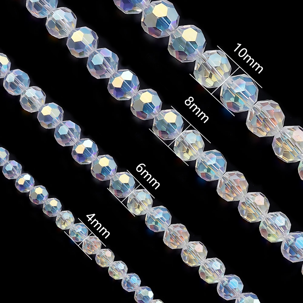 AB Color Half Louleur Faceted Crystal Beads For Jewelry Making Loose Spacer ddmysmile Beads DIY Bracelet Necklace Wholesale Smile
