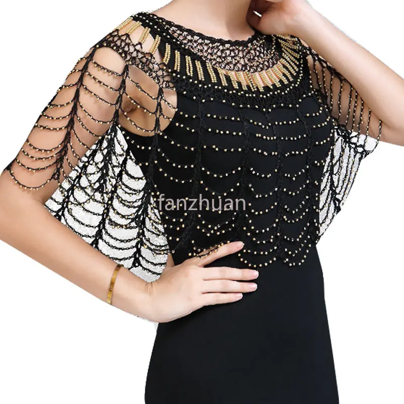 Beaded 1920S ddmysmile Shawl Gatsby Evening Cape Bridal Shawl Bolero Flapper Cover Up Elegant Wraps Shawl Scarf For Evening Dresses Party Smile