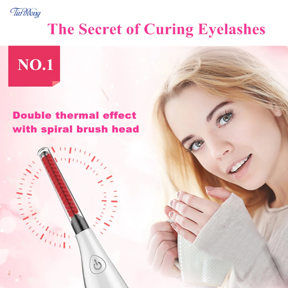 Eyelash Tinwong Curler Electric USB Rechargeable Ceramic Inner Core Heated ddmysmile Long-Lasting Smile