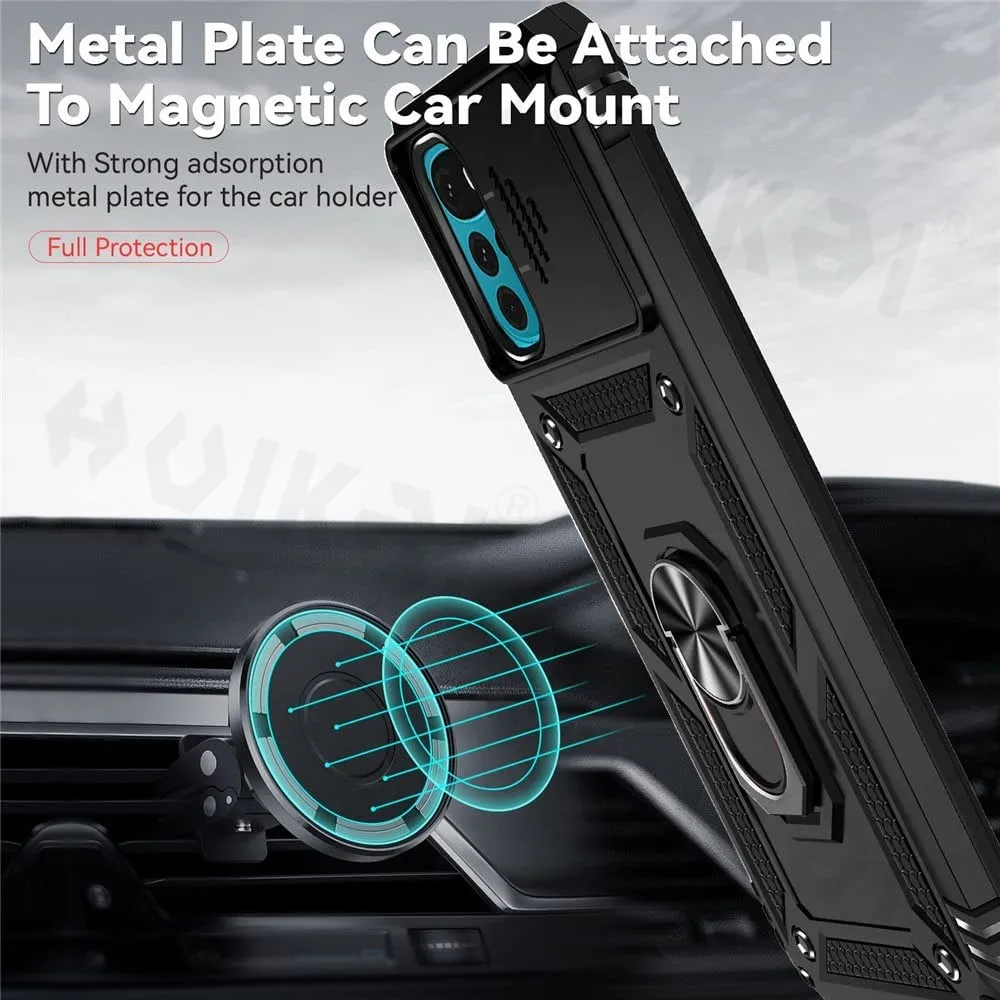 Stand Case for Ring Moto G22 2022 G31 G5 G50 G60S Moto G PURE G Power STYLUS Magnetic Heav Camera Lens Protector AntiDrop Cover smile