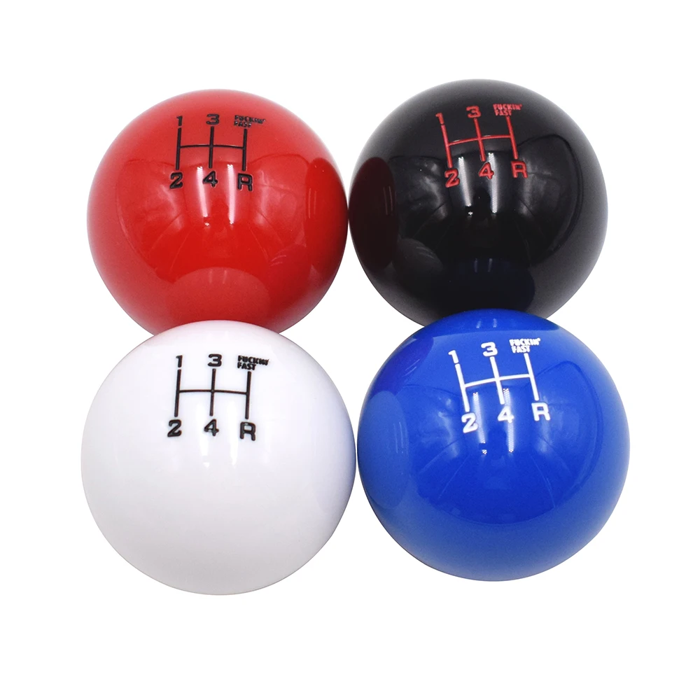 Thread 5 M12X1.25 Universal 6 Speed Round Gear Shift Knob Shifter Lever Head smile