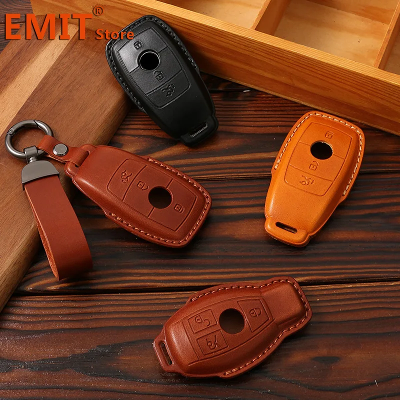 Car Case Leather Key For Mercedes Benz A C E S G R ddmysmile Class A200l E300l GLC CLE CLA GLB GLS W177 W205 W213 W222 X167 W212 AMG Cover Smile