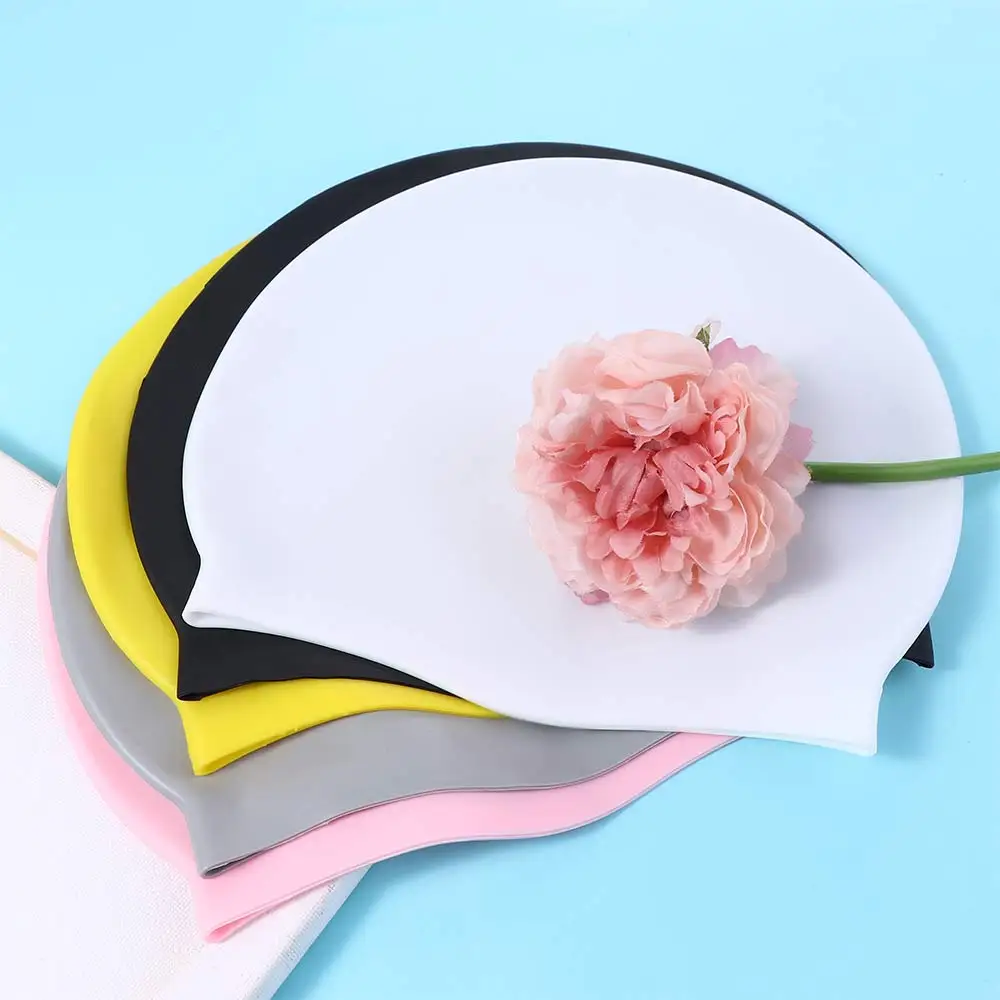 Swimming Caps Silicone Swimming Caps Men Women Long Hair Waterproof Swim Pool Hat Ear Protect High Elastic Water Sports Accessories