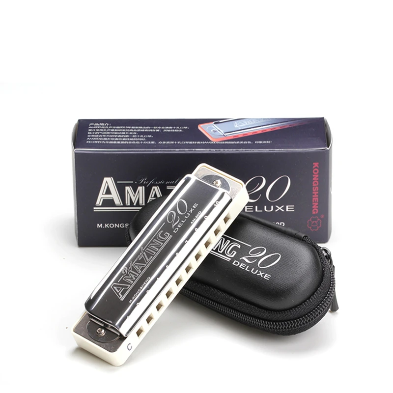 Kongsheng10 Hole Blues Harmonica Mouth Ogan Instrumento Musical armonica chave boca Diatonica Woodwind Instruments Mondharmonica