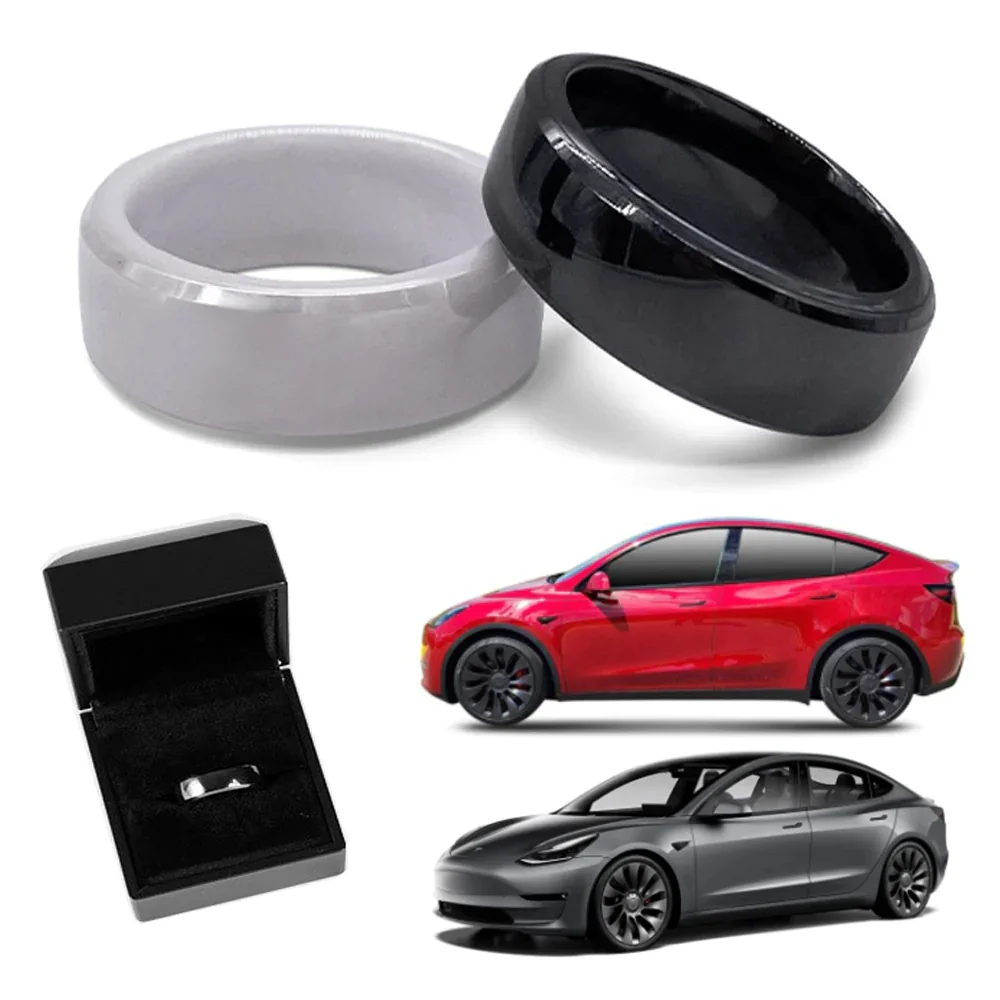 For Tesla Model 3 Model Y Smart Key Ring Accessories NFC Ceramic Ring Replace Car Key Card Key Fob Made With Original Card Chips