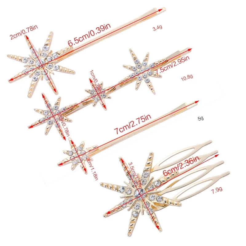 X6HE Wedding 2025 Barrettes new Bride Hair Clip Bride Hair Pin Hair Comb Bridal Barrettes Rhinestones Hair Clip Bride Hair Accessories