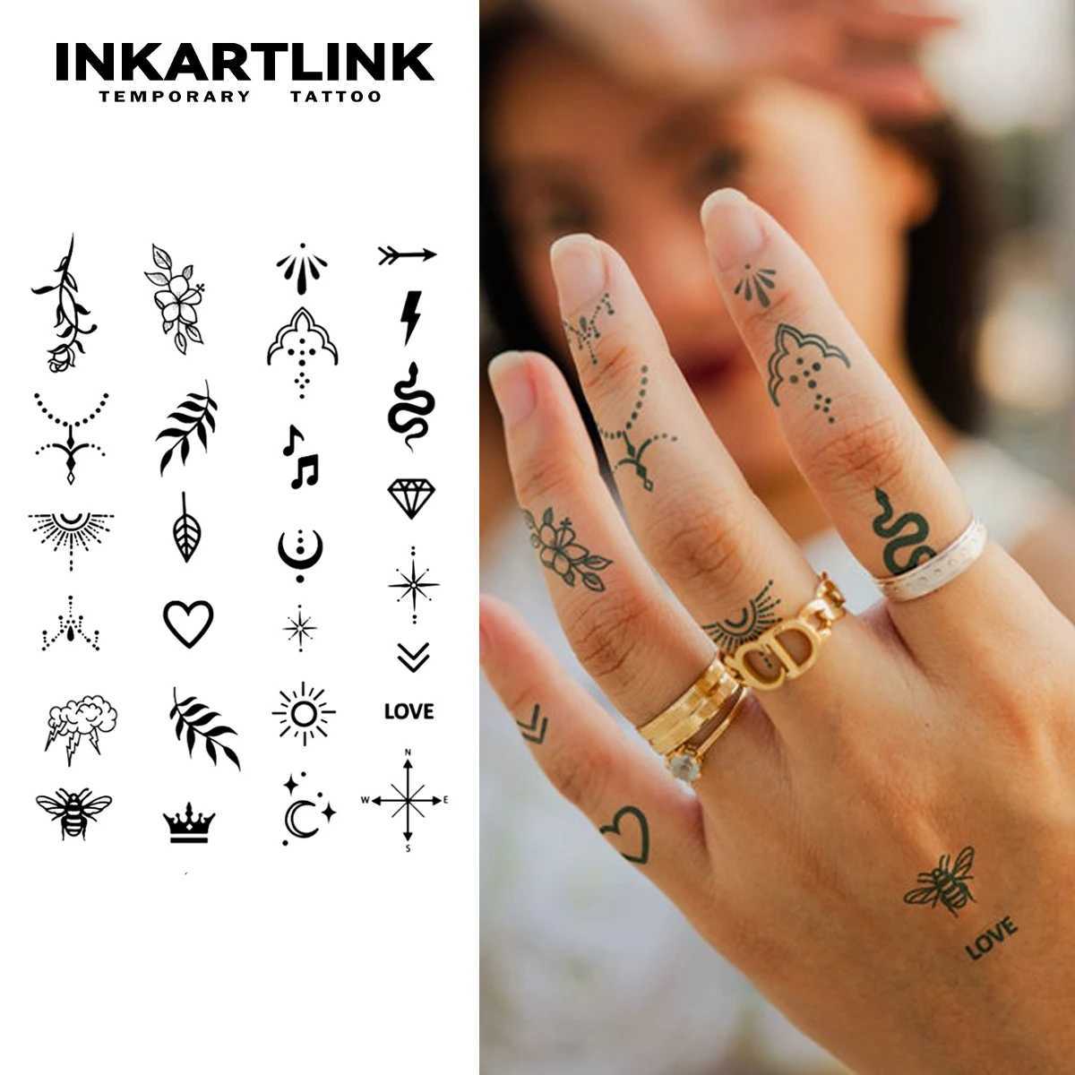 Fingernail Flower Tattoo (1) Temporary Tattoo Sticker Waterproof Magic Tattoo 15 Day Fake Tattoo Semi Permanent Tattoo W241109