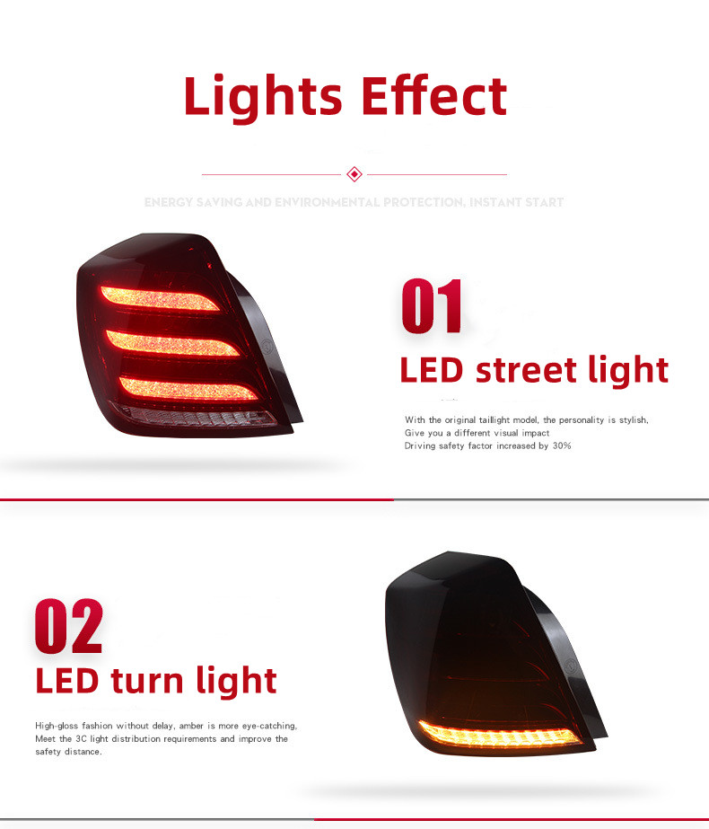 Upgrade Taillight For Buick Excelle 2003-2007 Tail Light Rear LED DRL Animation Dynamic Turn Signal Lamp Auto Assembly