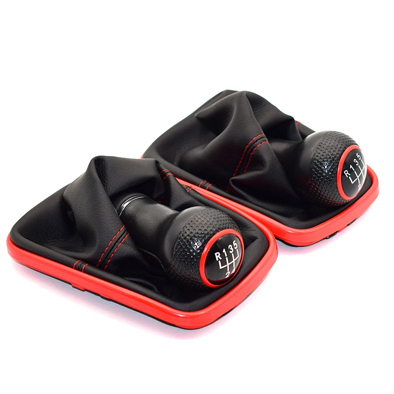 23mm VW For Golf 4 IV 4 GTI R32 Bora Jetta 5 Speed Black Frame Gear Shift Knob Lever Gaiter Boot 1999-2004 smile