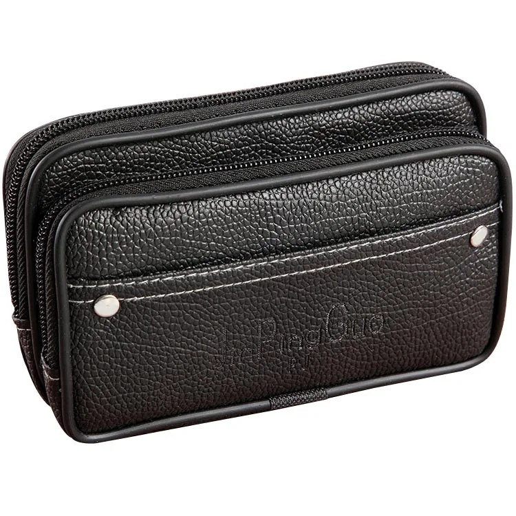 Mobile Phone Pack Fanny Bags Black Brown Zipper Coin Purse Mens Pouch Purses Casual Multifunctional Waist Pack Man Wallet Pocket smile