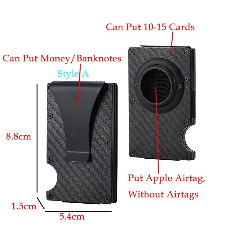 Custom Rfid Airtags Credit Card Holder Men Bank id Cardholder Container Case Aluminium Metal Magsafe Minimalist Parliment Wallet