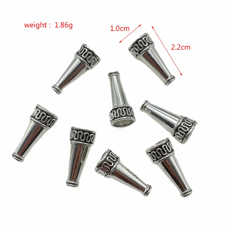 12*13mm Ancient Sier 15pcs Gold Bronze Threaded Horn Shaped Spacer Bead Cap Making Jewelry Connector DIY Alloy Accessorie Find smile 12*13mm