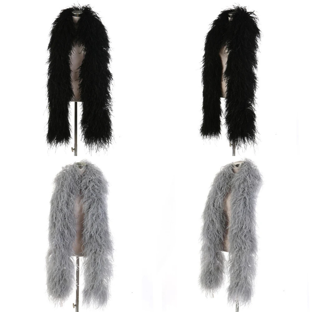 2-meter coarse hair Boa Shawl vintage high-quality fluffy coarse hair wedding dress Dcation Boas 10/15 layers 241108