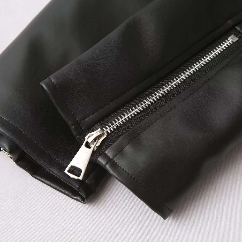shanshi leather jacket women autumn new women's clothing faux motorcycle style zipper leather jacket for women